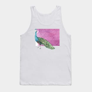 Watercolor Peacock looking back Tank Top